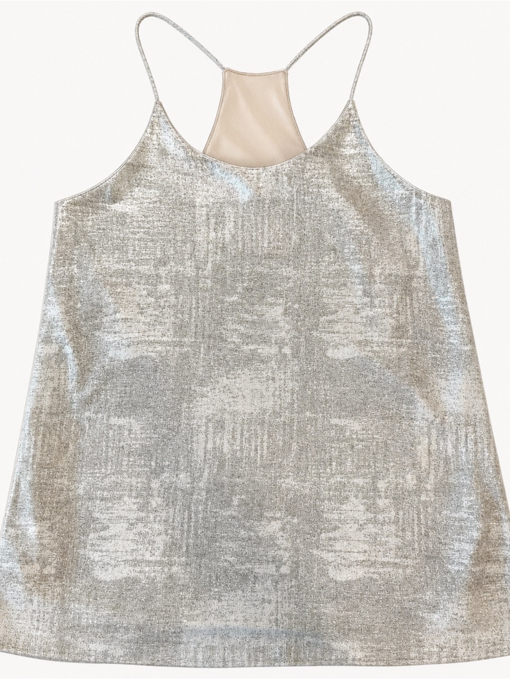 Title: Karlie Silver Metallic Racerback Tank Top Size L